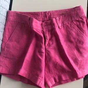 Pink linen shorts